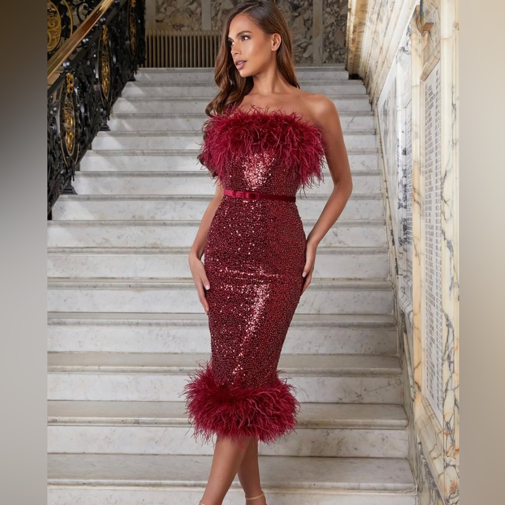 Nadine Merabi Red Katie Dress